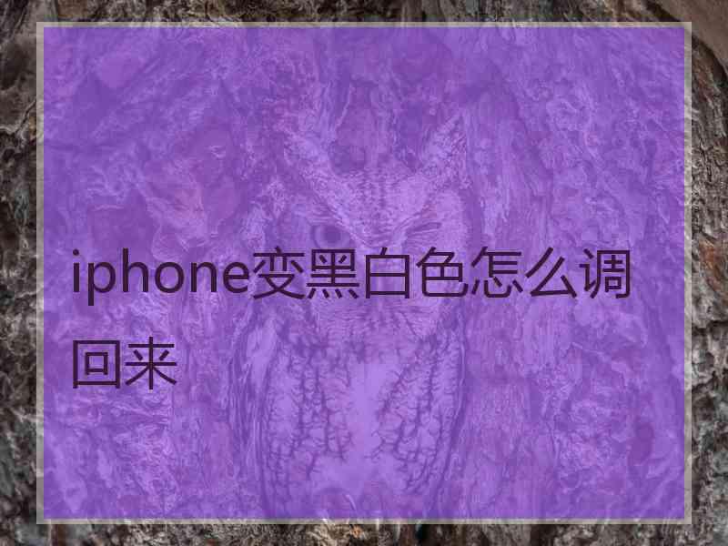 iphone变黑白色怎么调回来