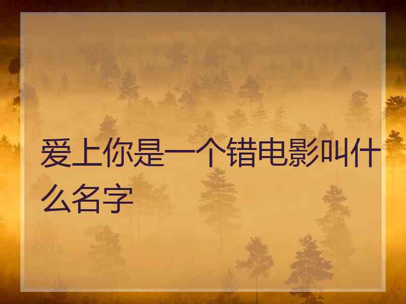 爱上你是一个错电影叫什么名字