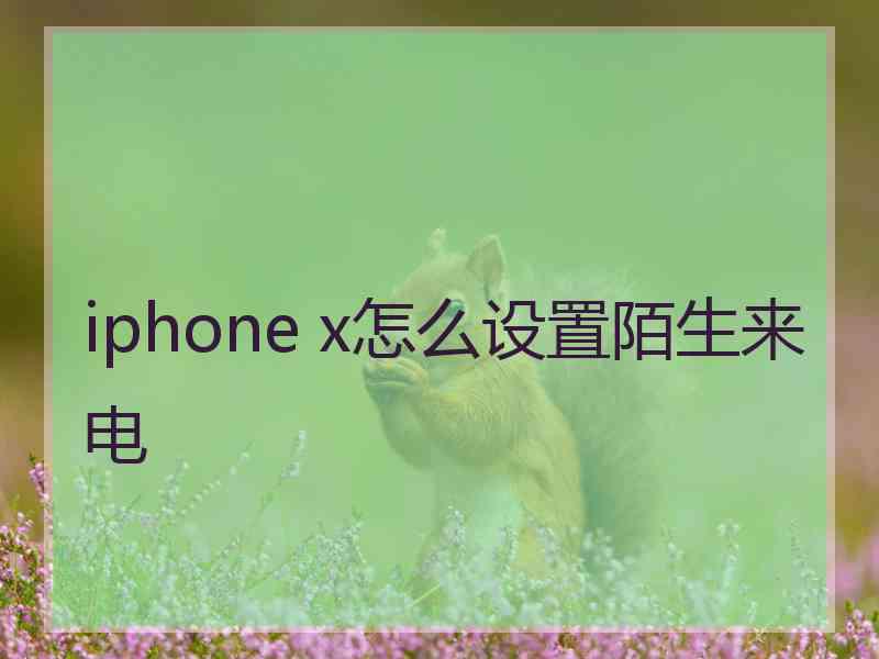 iphone x怎么设置陌生来电