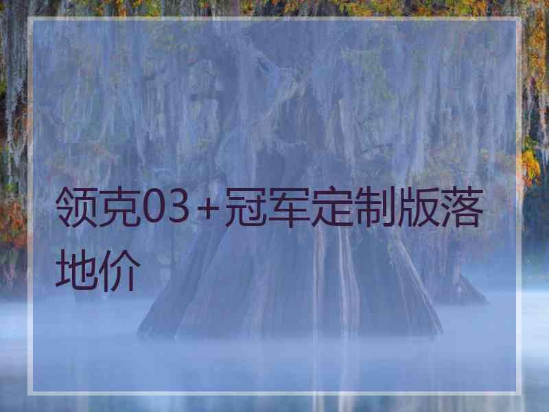 领克03+冠军定制版落地价