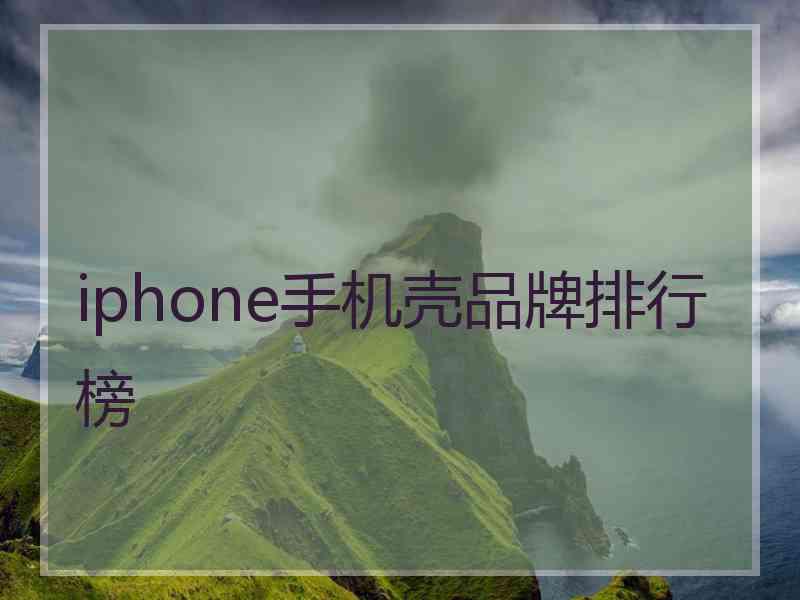 iphone手机壳品牌排行榜