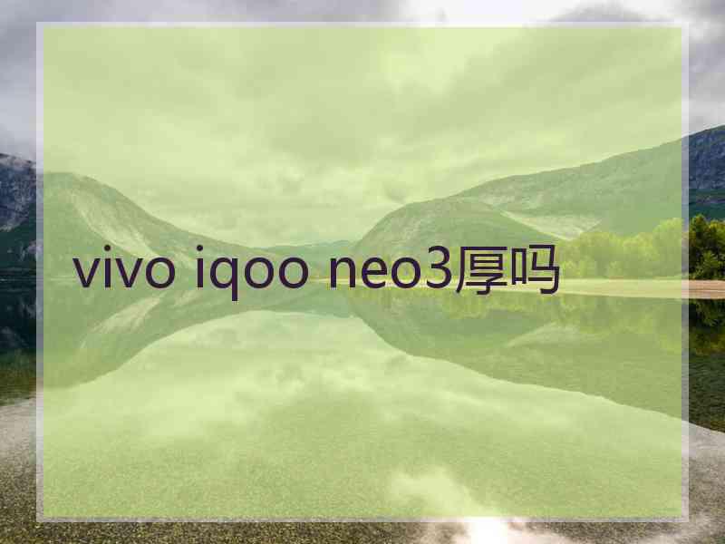 vivo iqoo neo3厚吗