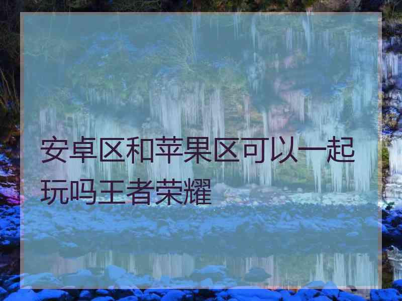 安卓区和苹果区可以一起玩吗王者荣耀