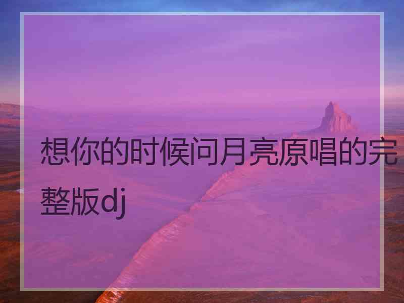 想你的时候问月亮原唱的完整版dj