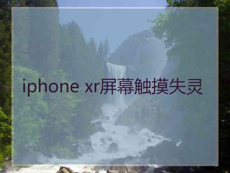 iphone xr屏幕触摸失灵