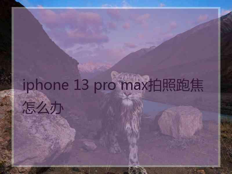 iphone 13 pro max拍照跑焦怎么办