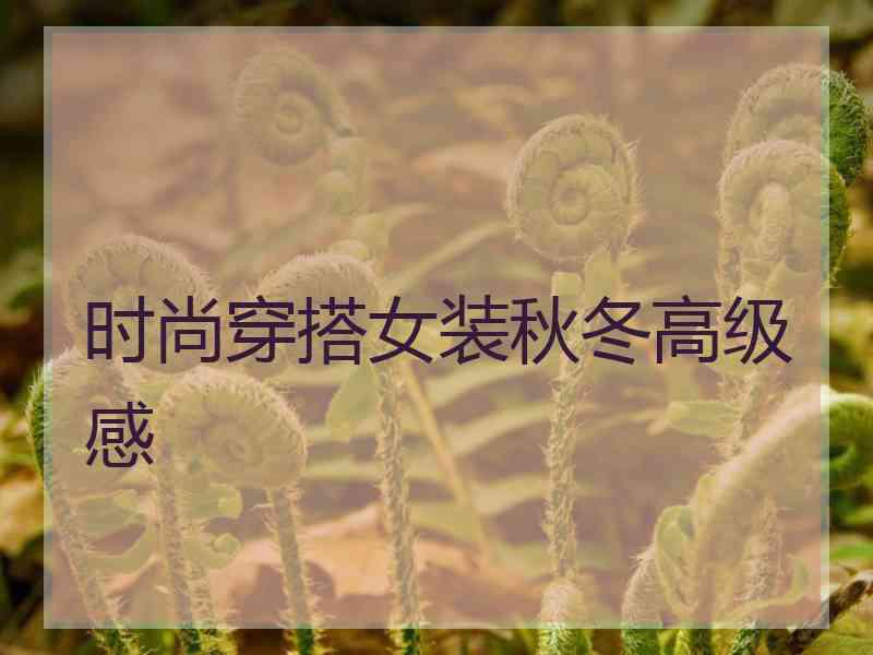 时尚穿搭女装秋冬高级感