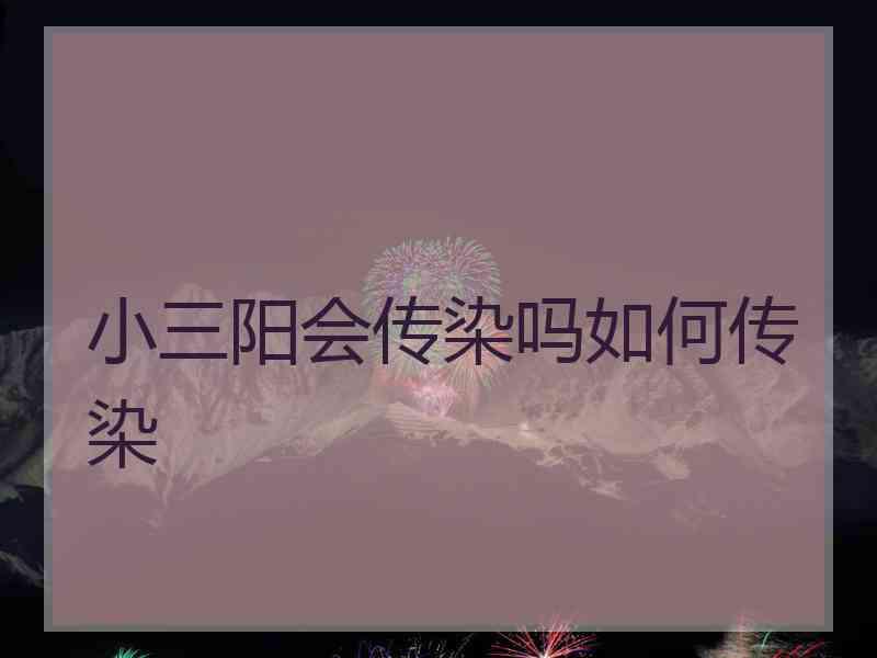 小三阳会传染吗如何传染