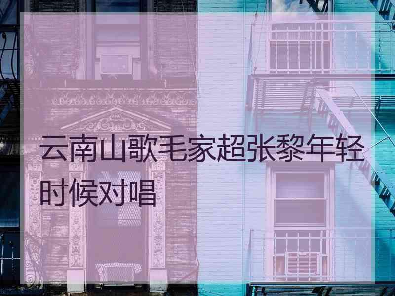 云南山歌毛家超张黎年轻时候对唱