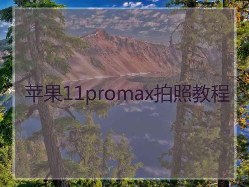 苹果11promax拍照教程