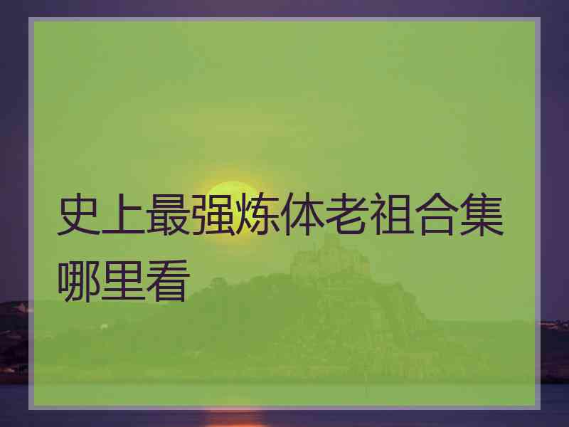 史上最强炼体老祖合集哪里看