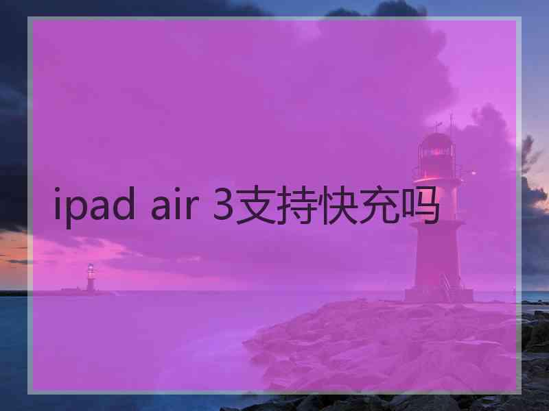 ipad air 3支持快充吗