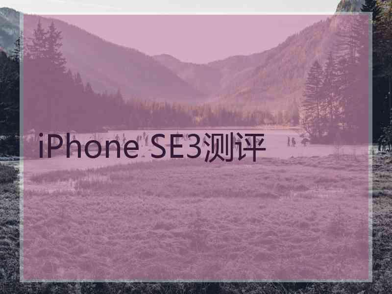 iPhone SE3测评