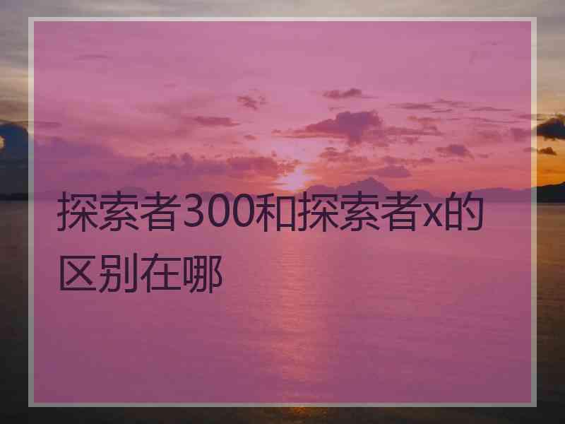 探索者300和探索者x的区别在哪