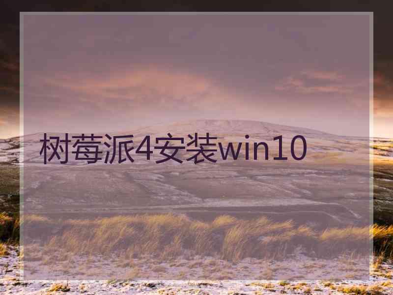 树莓派4安装win10