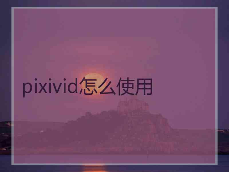 pixivid怎么使用