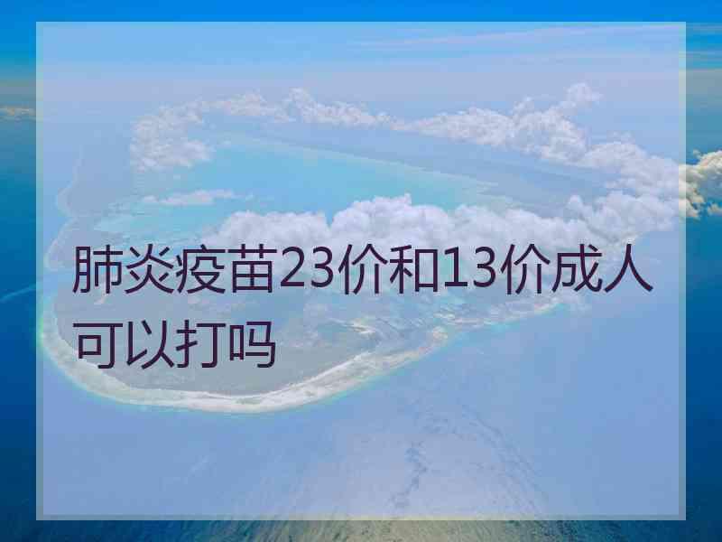 肺炎疫苗23价和13价成人可以打吗