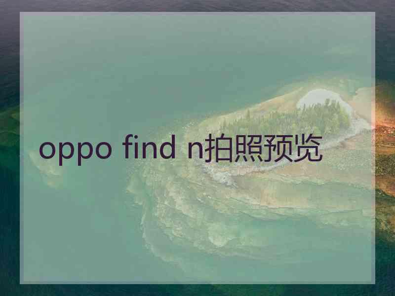 oppo find n拍照预览