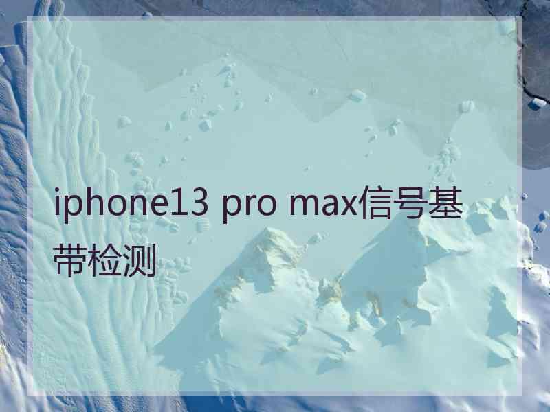 iphone13 pro max信号基带检测