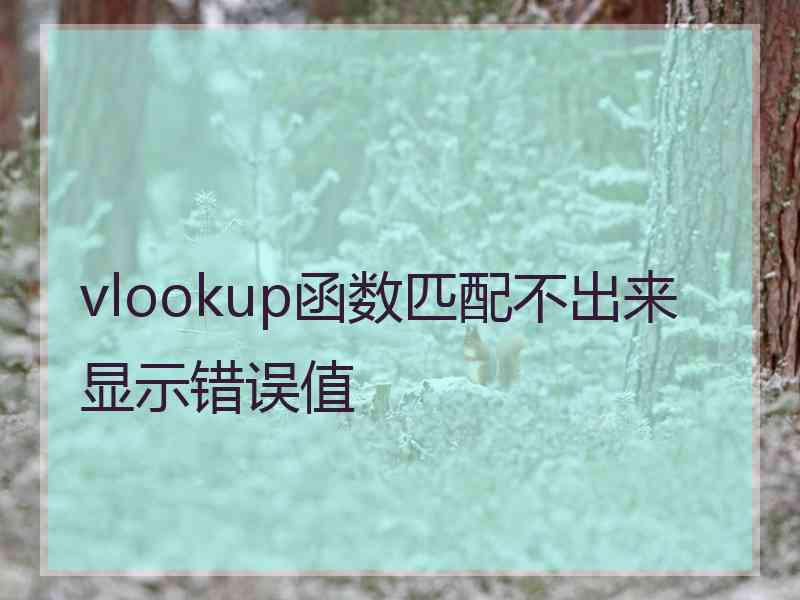 vlookup函数匹配不出来显示错误值