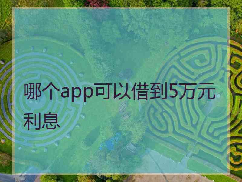 哪个app可以借到5万元利息