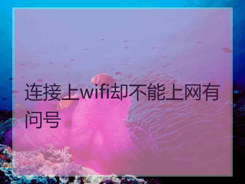 连接上wifi却不能上网有问号