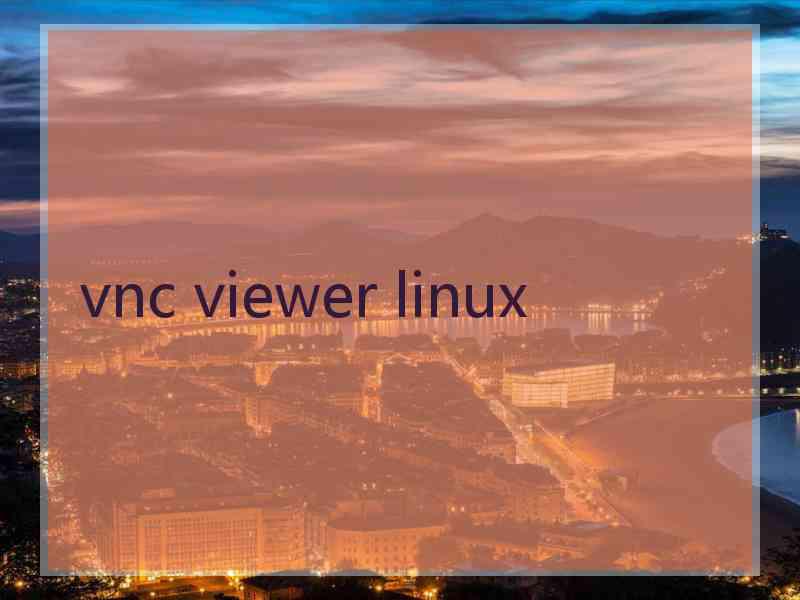 vnc viewer linux