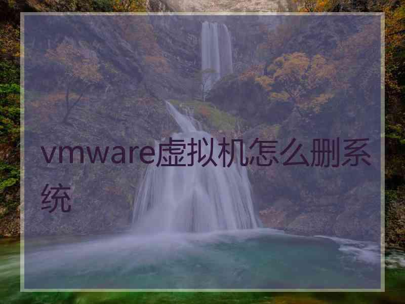 vmware虚拟机怎么删系统