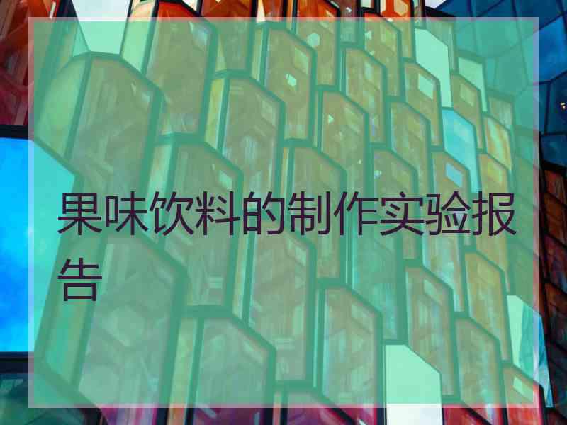 果味饮料的制作实验报告