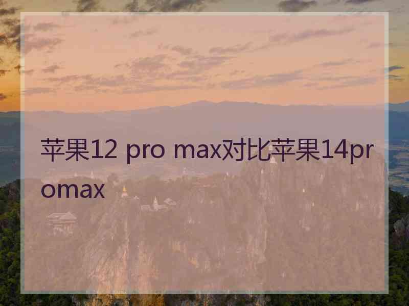 苹果12 pro max对比苹果14promax