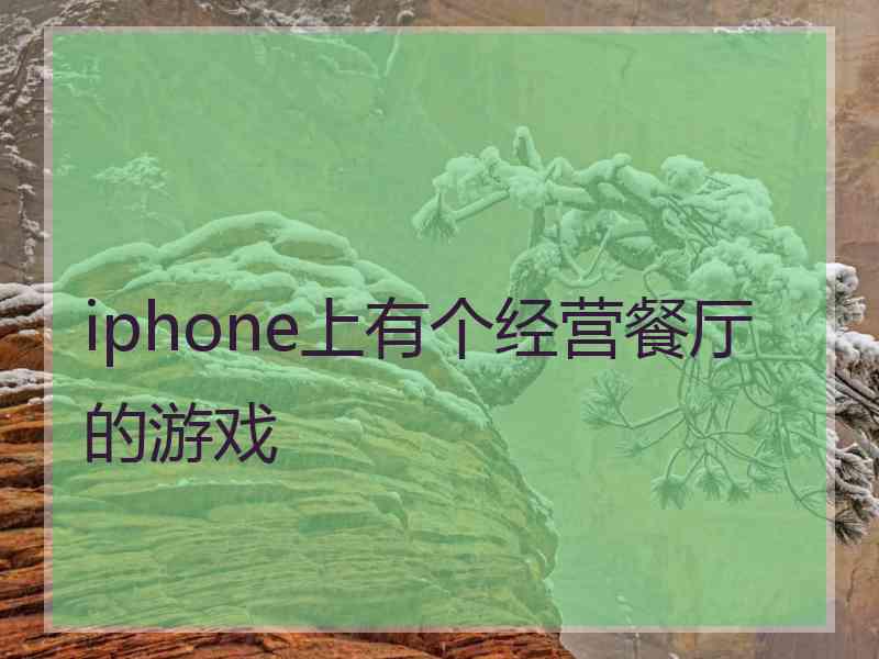 iphone上有个经营餐厅的游戏