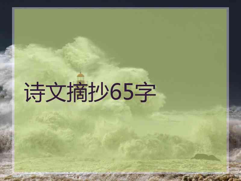 诗文摘抄65字