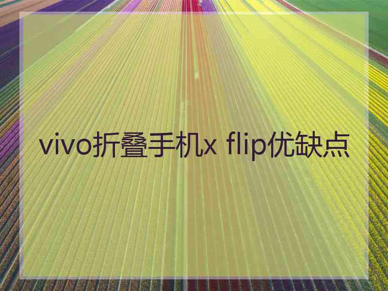 vivo折叠手机x flip优缺点