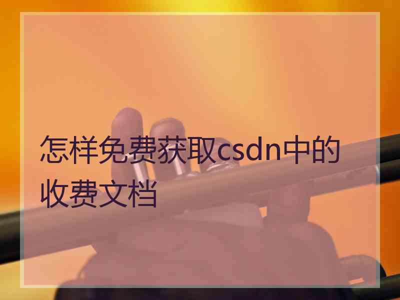 怎样免费获取csdn中的收费文档