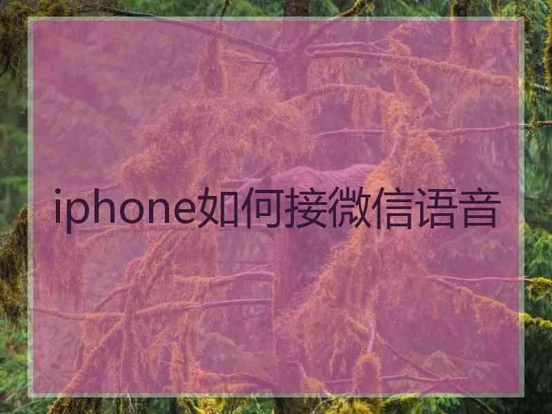 iphone如何接微信语音