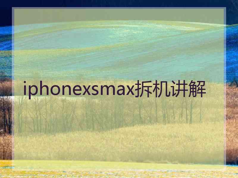 iphonexsmax拆机讲解