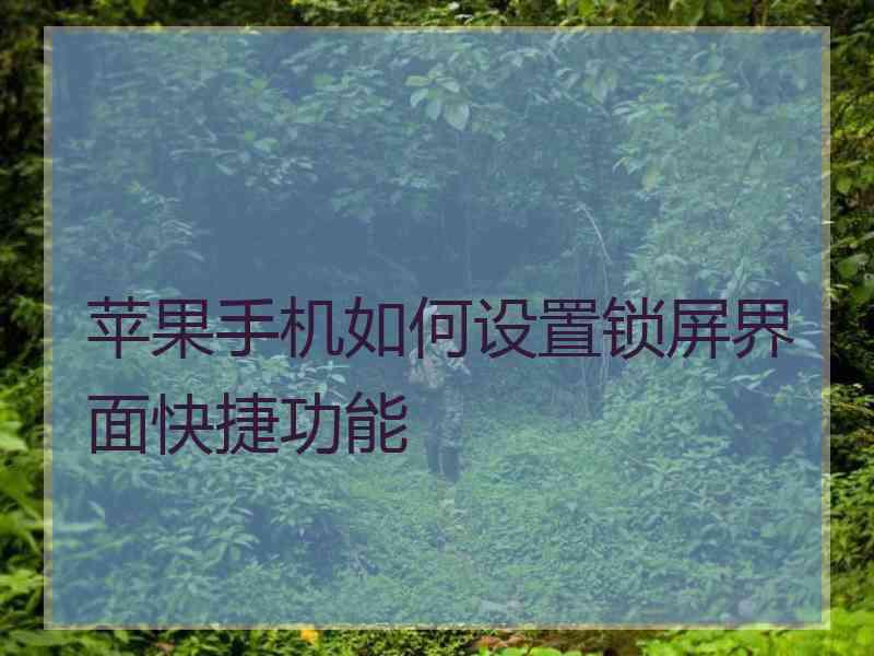 苹果手机如何设置锁屏界面快捷功能