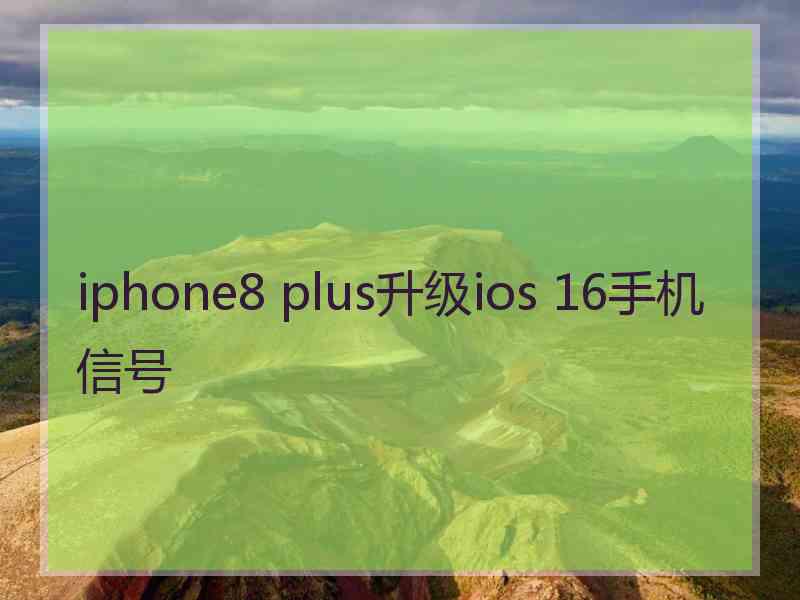 iphone8 plus升级ios 16手机信号