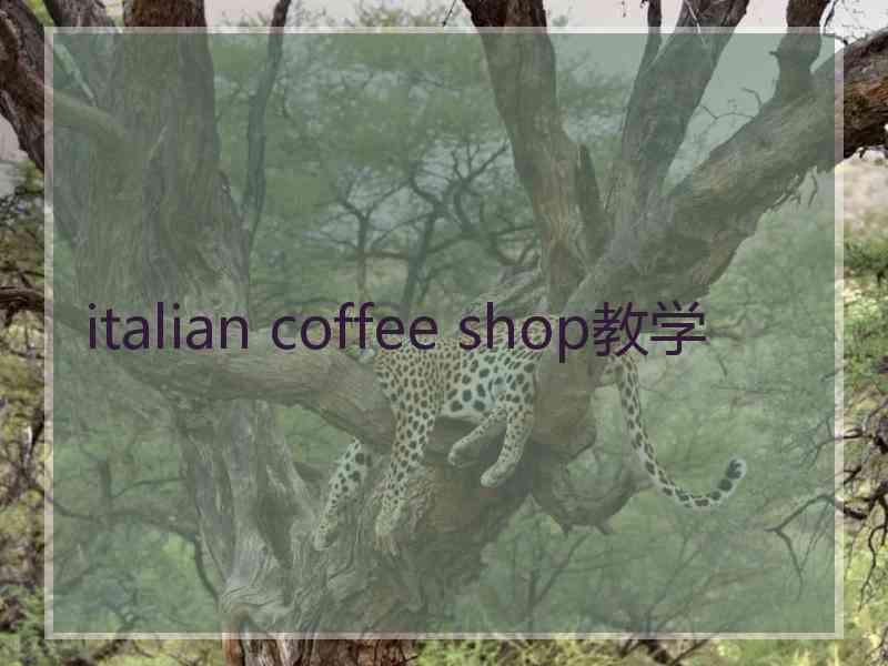 italian coffee shop教学