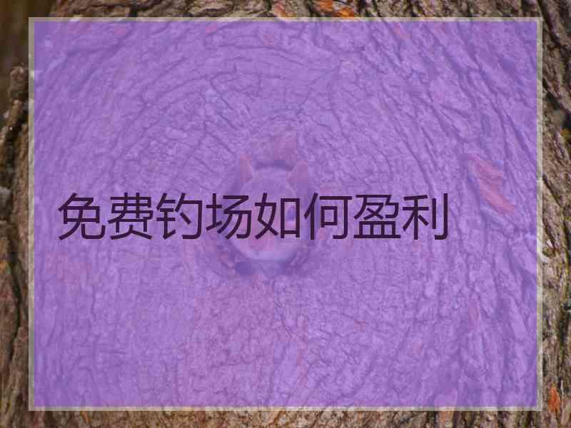 免费钓场如何盈利