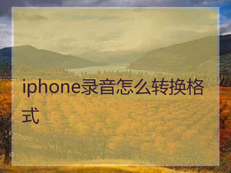 iphone录音怎么转换格式