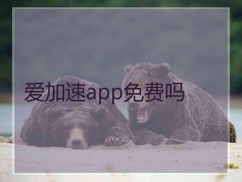 爱加速app免费吗