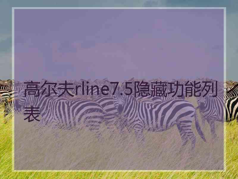 高尔夫rline7.5隐藏功能列表