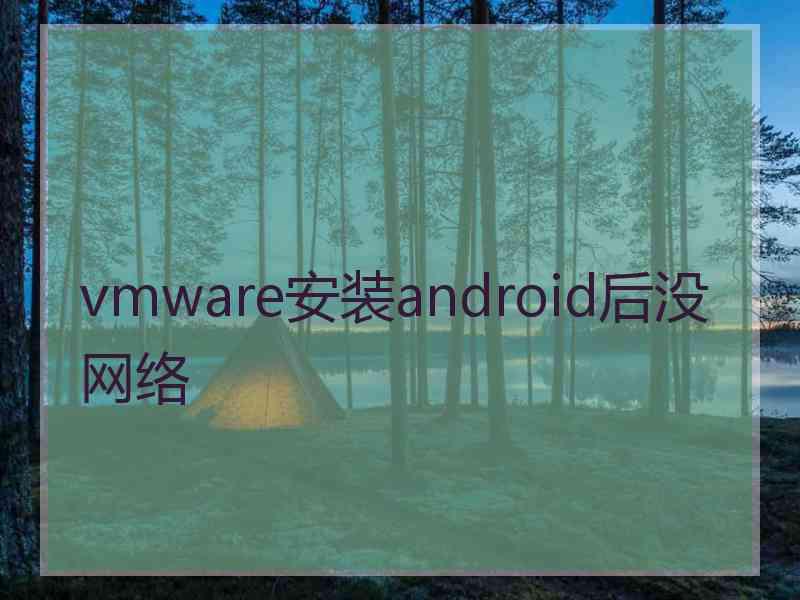 vmware安装android后没网络