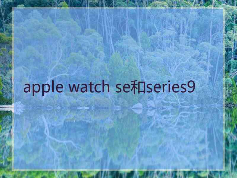 apple watch se和series9