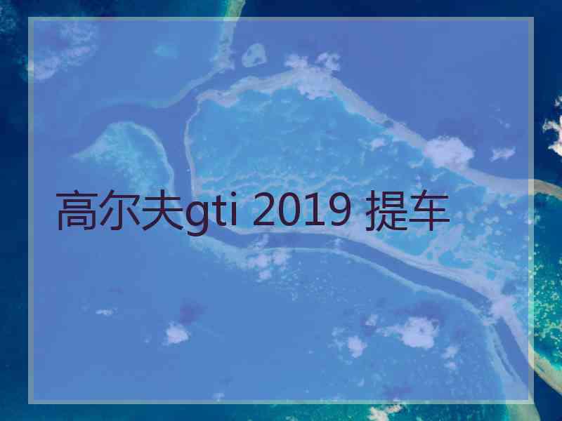 高尔夫gti 2019 提车