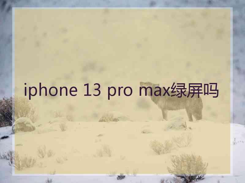 iphone 13 pro max绿屏吗