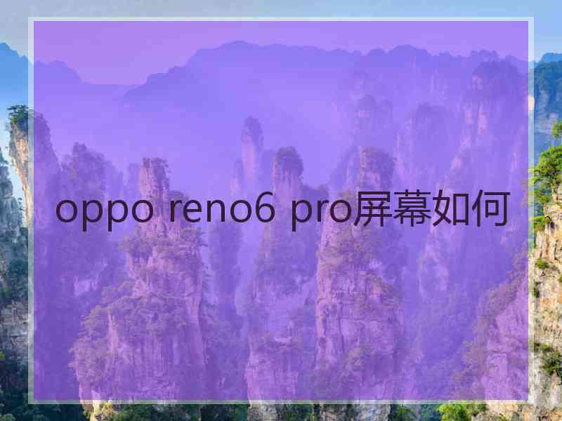 oppo reno6 pro屏幕如何