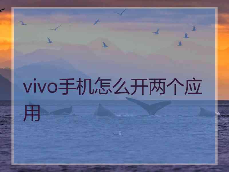 vivo手机怎么开两个应用