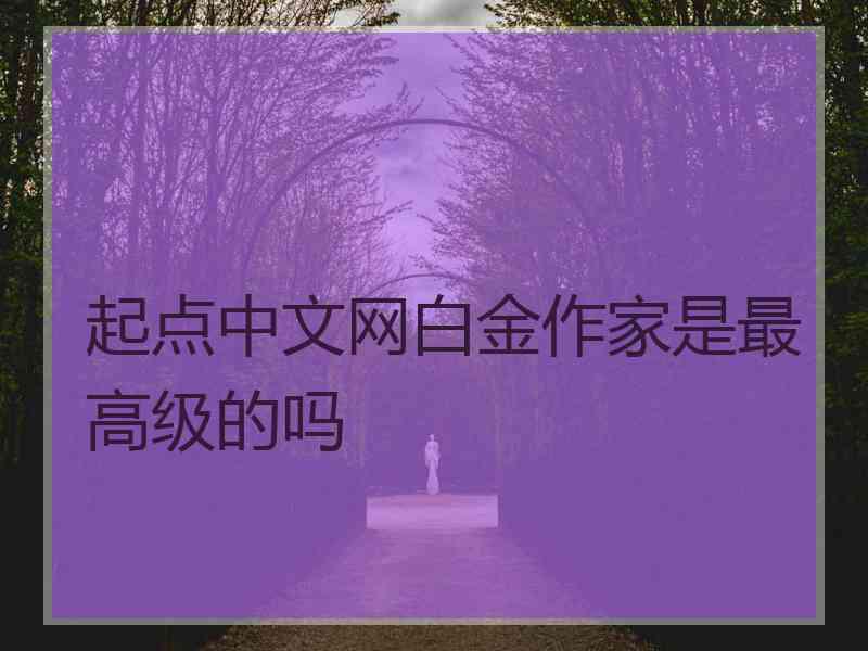 起点中文网白金作家是最高级的吗